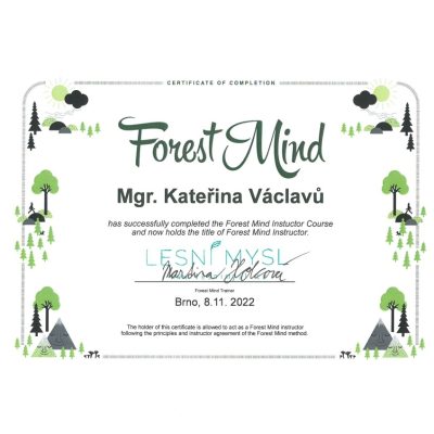 Certifikát instruktorka Lesní mysli